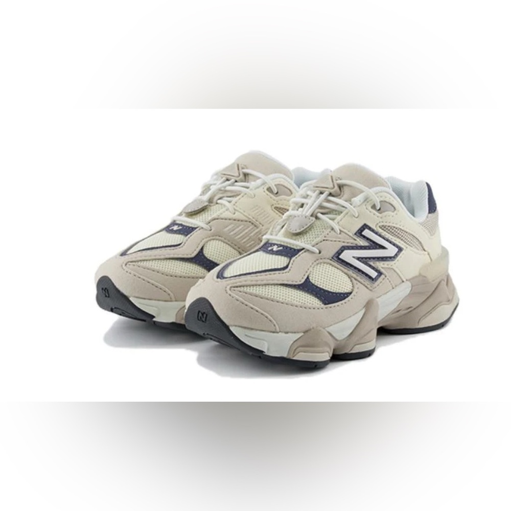 New Balance 9060 Cream and Navy Sneakers